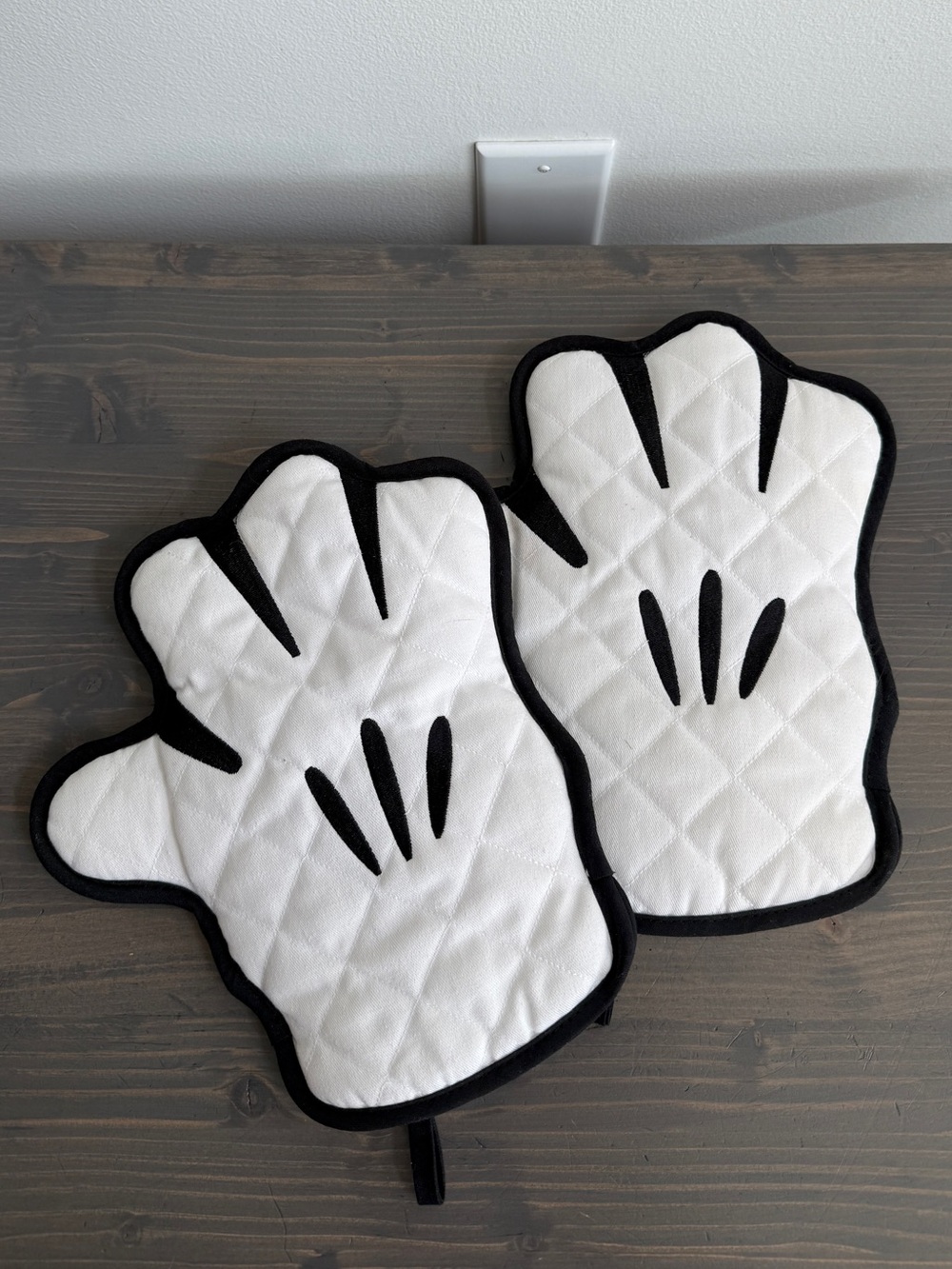 Quilted Mickey Mouse oven mitts